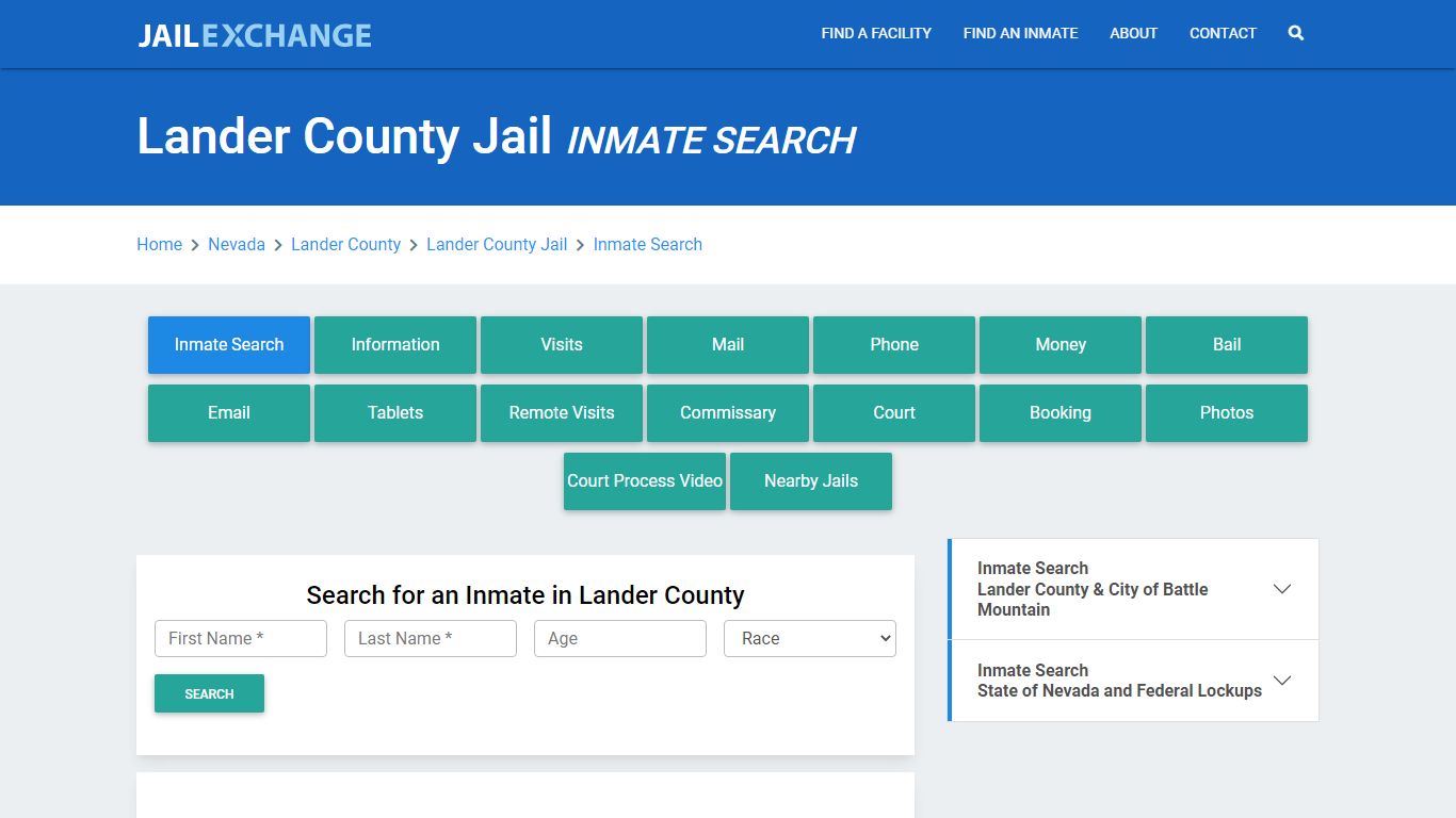 Lander County Jail, NV Inmate Search: Roster & Mugshots